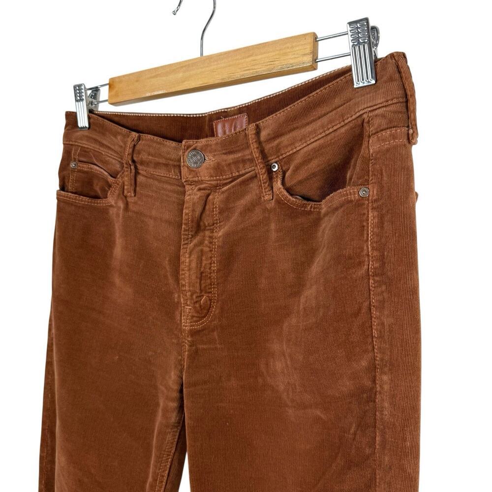 Mother Pants Womens 28 Brown Dazzler Ankle Fray Mid Rise Corduroy Straight Leg - Picture 9 of 16